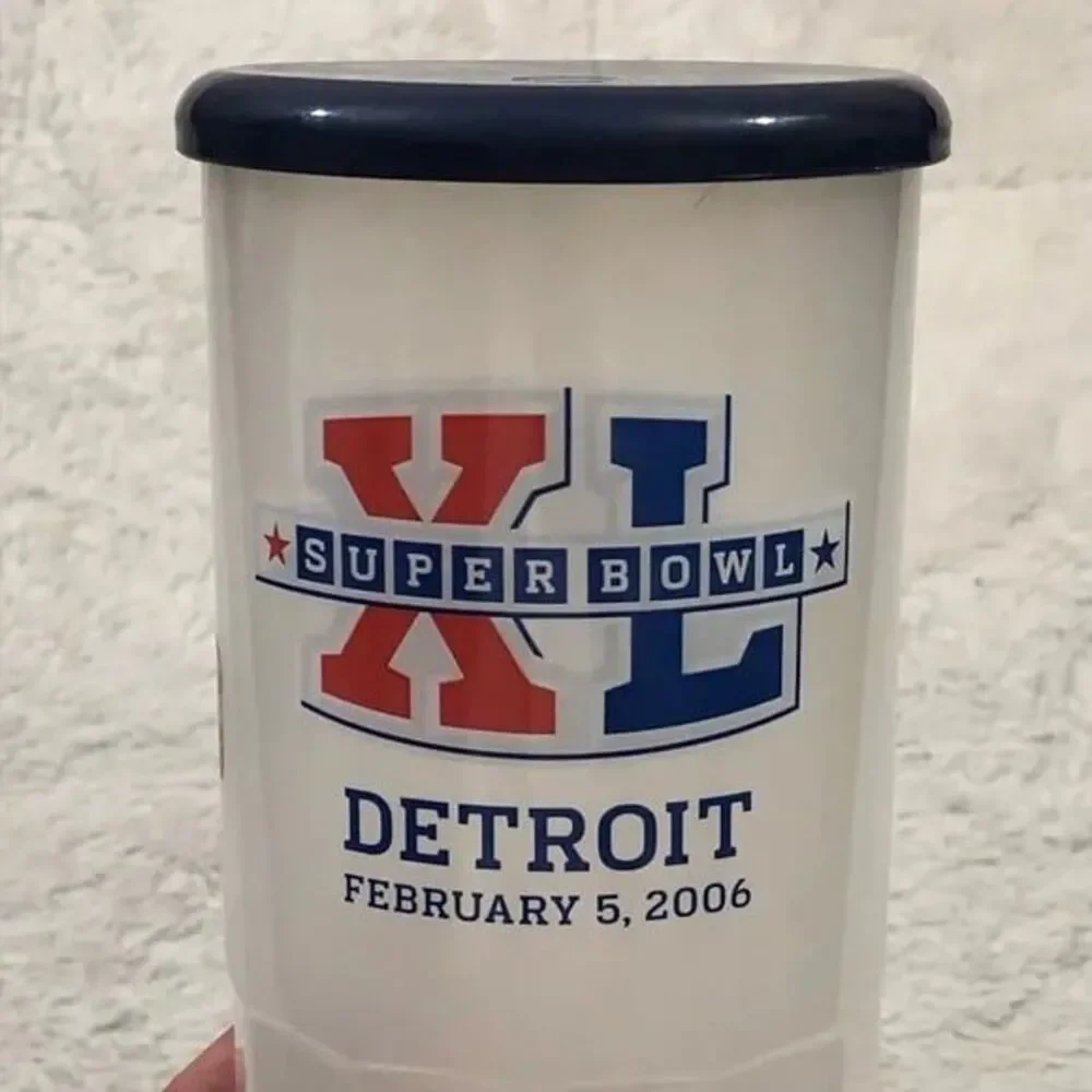 NFL SUPER BOWL XL Detroit 2006 Plastic Souvenir Mug Cup Steelers 21 Seahawks